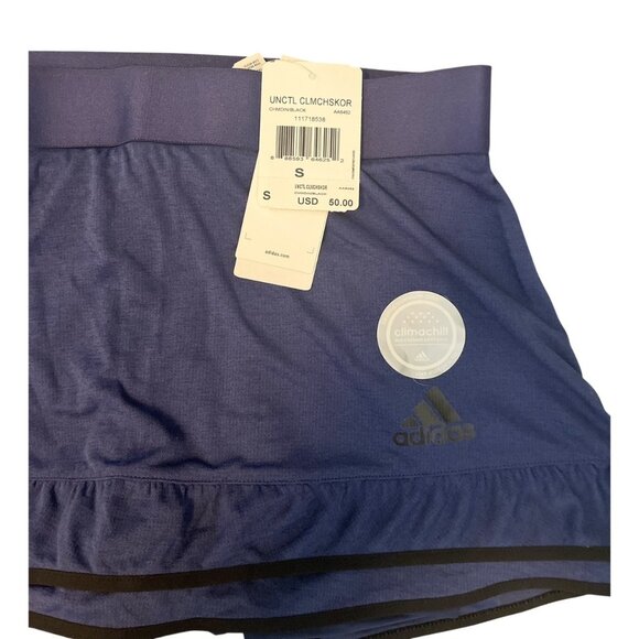 Adidas Women’s Navy Climachill Skirt w/ Built-In Shorts Size Small NWT - Picture 2 of 4